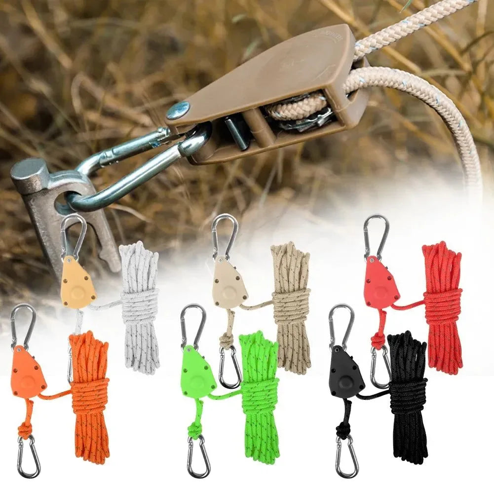 Tent Rope Hanger Pulley Hook - Adjustable Lanyard Hanging for Camping and Outdoor Activities - Trekker Essentials