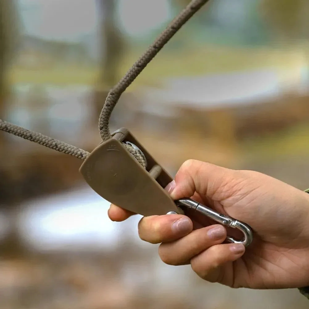 Tent Rope Hanger Pulley Hook - Adjustable Lanyard Hanging for Camping and Outdoor Activities - Trekker Essentials