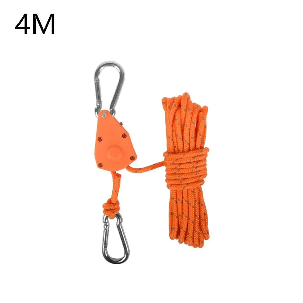 Tent Rope Hanger Pulley Hook - Adjustable Lanyard Hanging for Camping and Outdoor Activities - Trekker Essentials