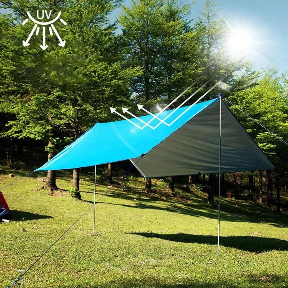 Tent Tarp Rain Sun Shade - Hammocks Shelter Waterproof Camping Survival Sun Shelter Picnic Awning Cover - Trekker Essentials