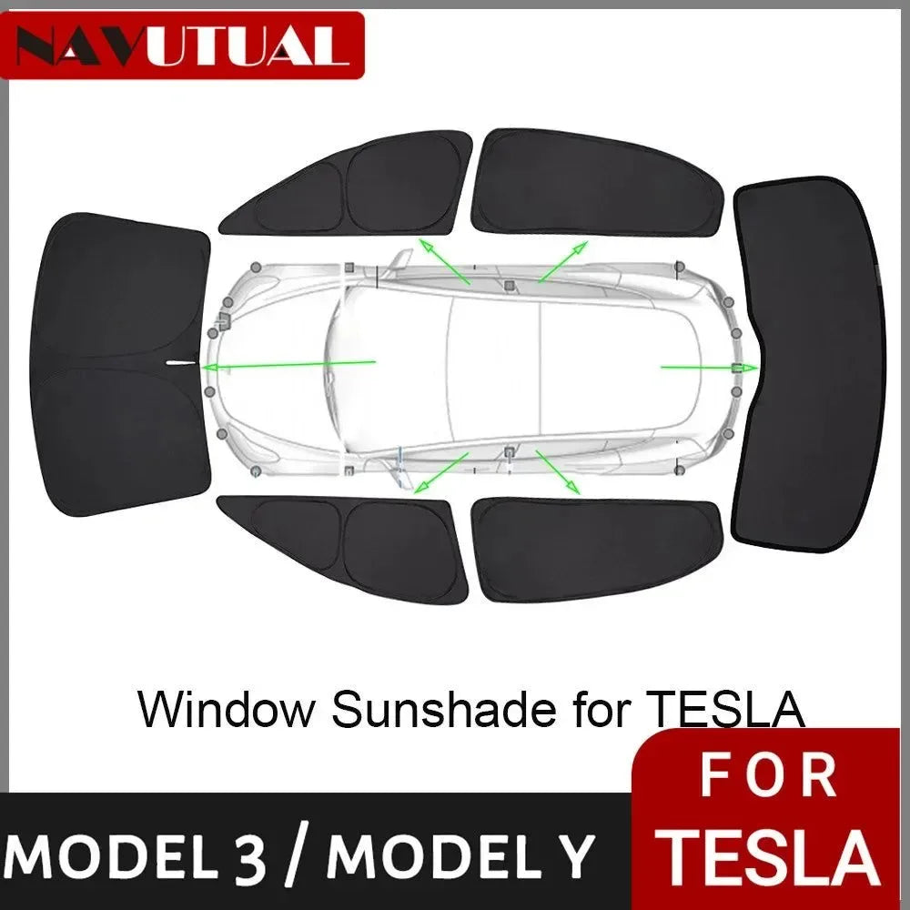 Tesla Model 3 & Model Y Privacy Sun Shade – Custom-Fit Car Window Sunshade - Trekker Essentials