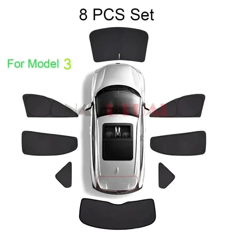 Tesla Model 3 & Model Y Privacy Sun Shade – Custom-Fit Car Window Sunshade - Trekker Essentials