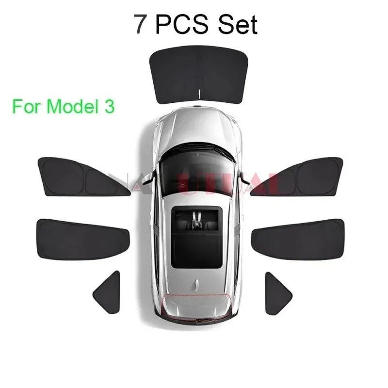 Tesla Model 3 & Model Y Privacy Sun Shade – Custom-Fit Car Window Sunshade - Trekker Essentials