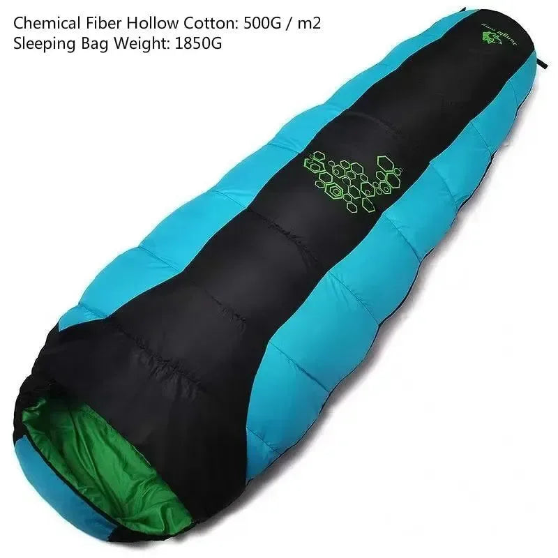 Thickened Cotton Sleeping Bag for Winter: 4-Season Mummy Bag with Adjustable Temperature Ratings - Trekker Essentials
