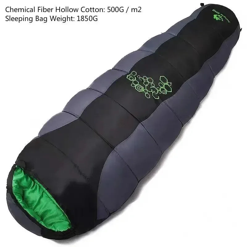 Thickened Cotton Sleeping Bag for Winter: 4-Season Mummy Bag with Adjustable Temperature Ratings - Trekker Essentials
