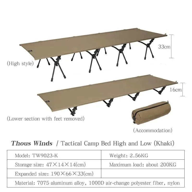 Thous Winds Portable Camping Cot - Lightweight Foldable Bed for Outdoor Camping, Hiking, and Travel - Trekker Essentials