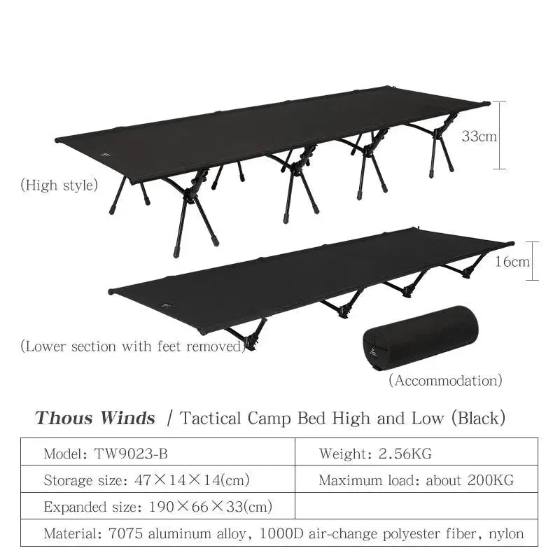 Thous Winds Portable Camping Cot - Lightweight Foldable Bed for Outdoor Camping, Hiking, and Travel - Trekker Essentials