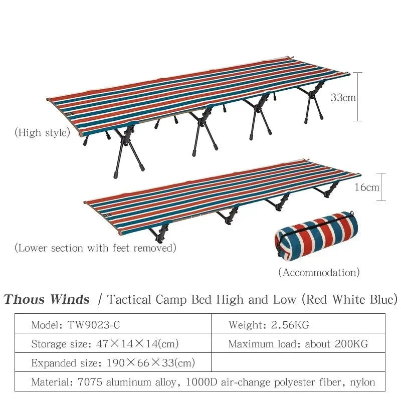 Thous Winds Portable Camping Cot - Lightweight Foldable Bed for Outdoor Camping, Hiking, and Travel - Trekker Essentials