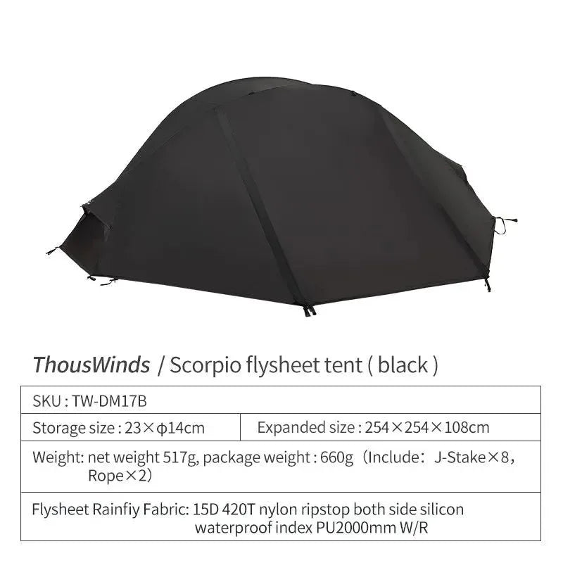 Thous Winds Scorpio Ultralight 1-Person Tent Hiking Solo Tent - Trekker Essentials