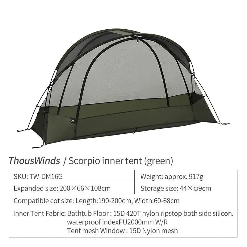 Thous Winds Scorpio Ultralight 1-Person Tent Hiking Solo Tent - Trekker Essentials