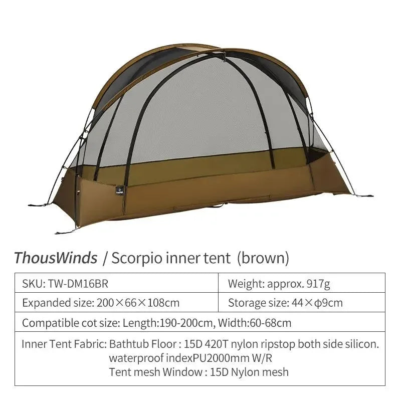 Thous Winds Scorpio Ultralight 1-Person Tent Hiking Solo Tent - Trekker Essentials