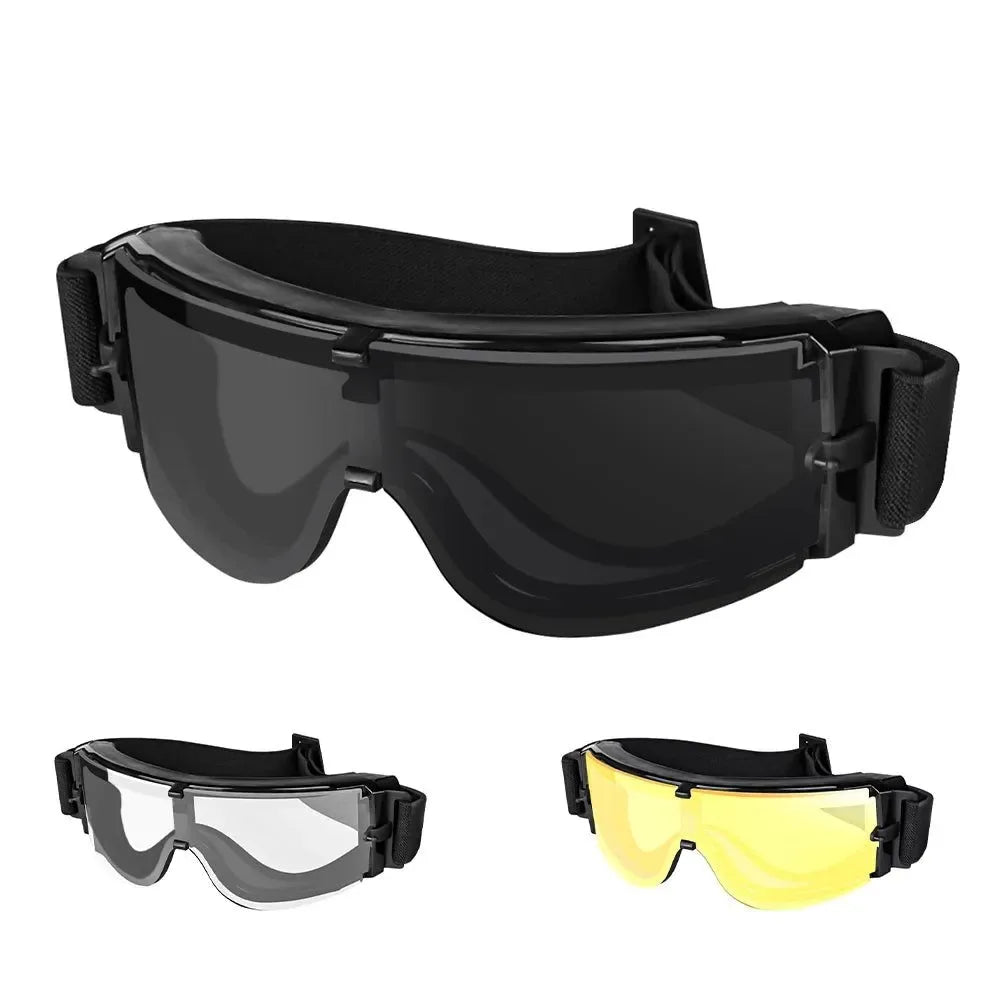 Three-in-One Windproof and Dustproof Outdoor Goggles – Ideal for Shooting, Hiking, and Cycling - Trekker Essentials
