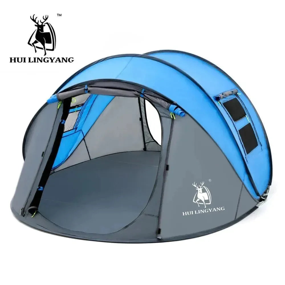 Throw Tent - Automatic Pop-Up Waterproof Camping Hiking Tent for Large Families - Trekker Essentials