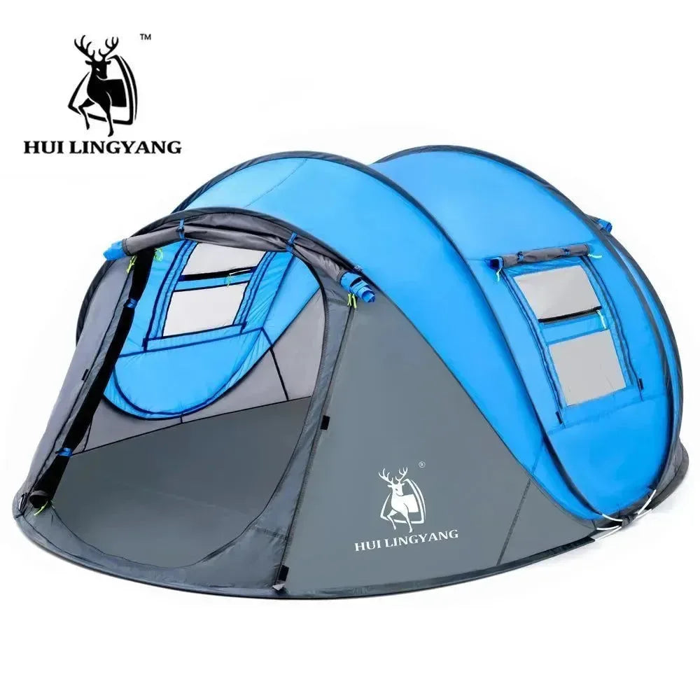 Throw Tent - Automatic Pop-Up Waterproof Camping Hiking Tent for Large Families - Trekker Essentials