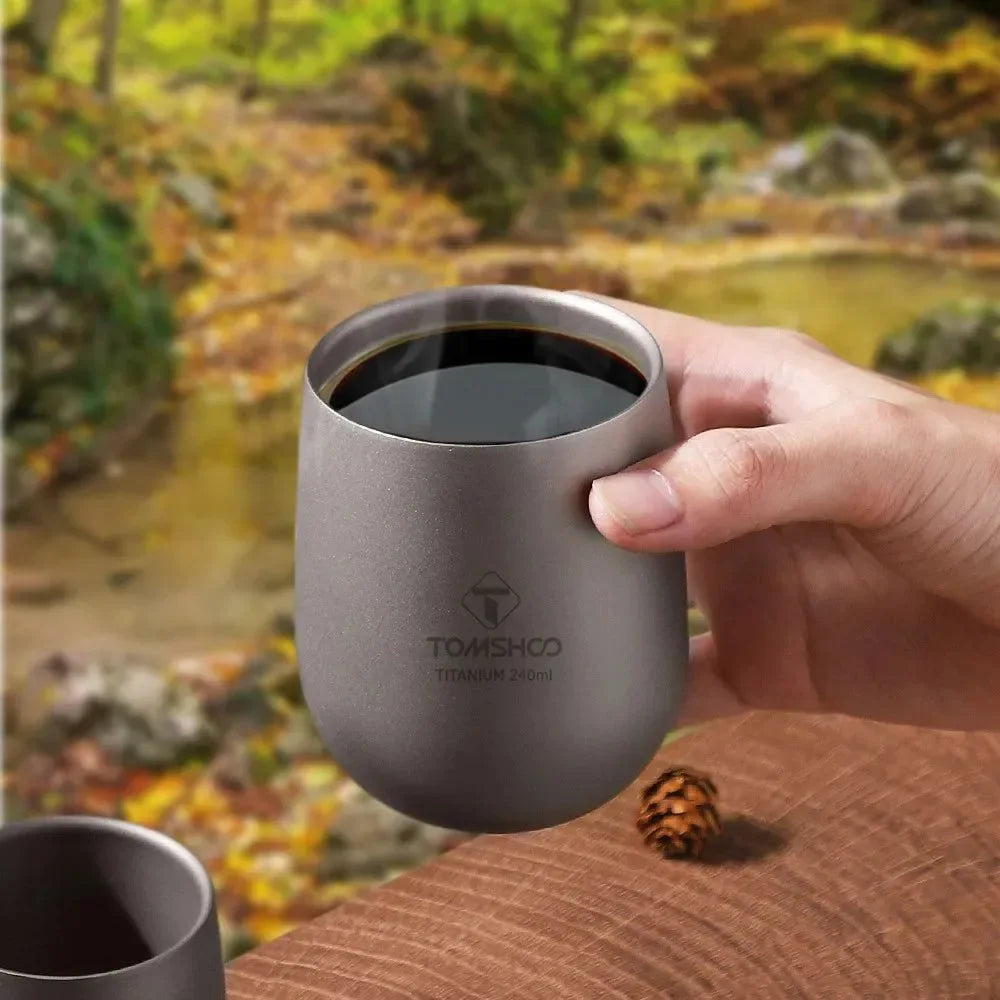 Titanium Insulated Double Wall Drink Cup for Outdoor Camping and Hiking - Trekker Essentials