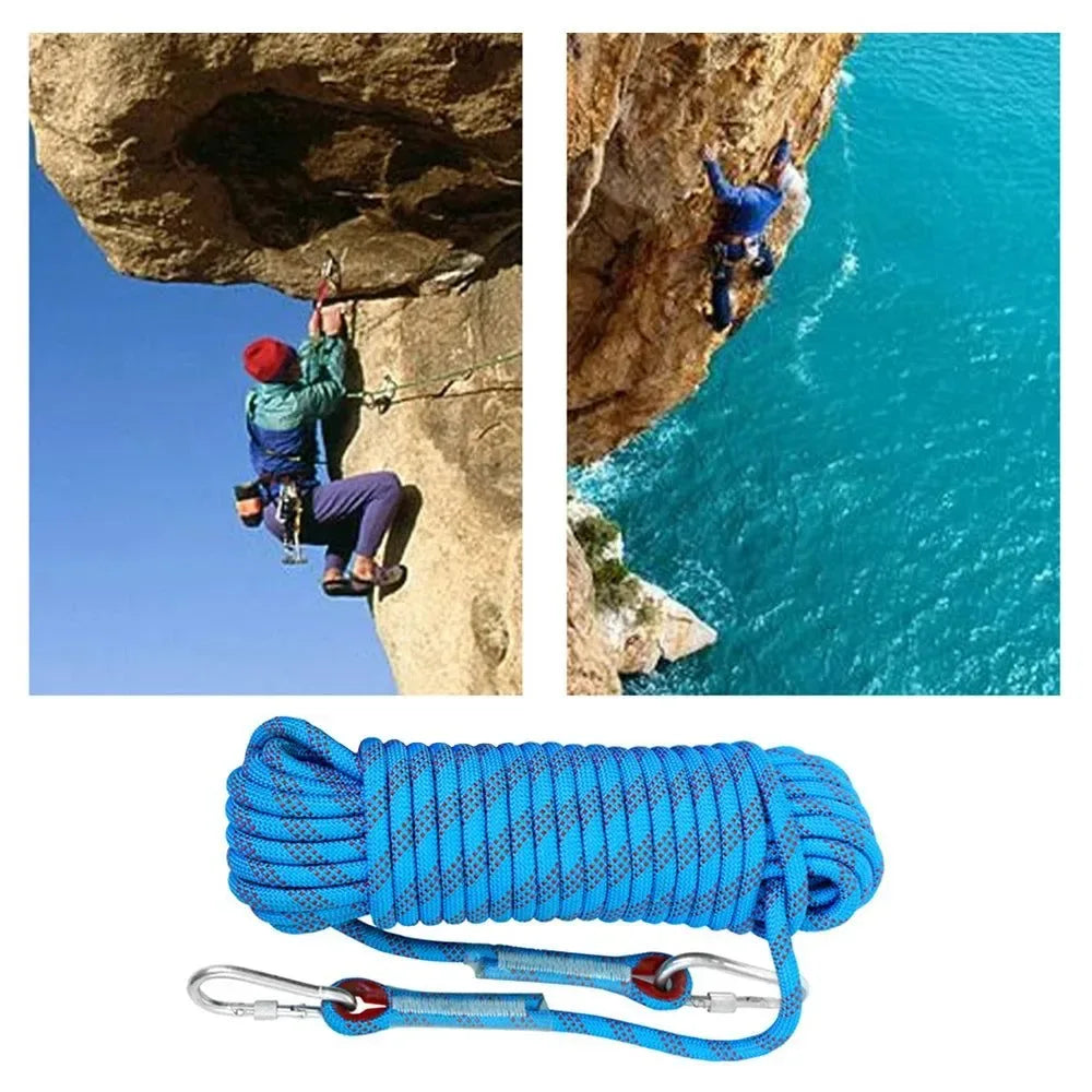 Tomshoo 10mm Climbing Rope - 10M/20M/30M Outdoor Static Rappelling and Fire Rescue Safety Escape Rope - Trekker Essentials