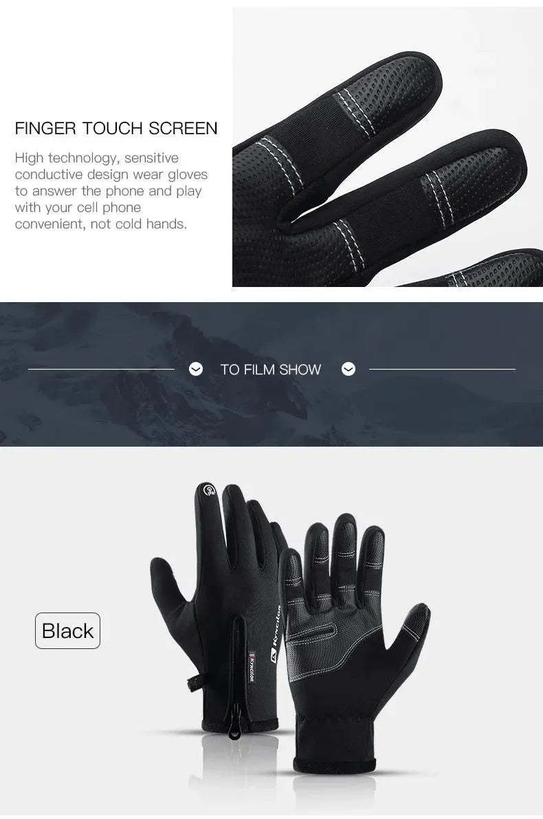 Touchscreen Waterproof Winter Cycling Gloves Full Finger Sports Riding Gloves Mountaineering & Camping - Trekker Essentials