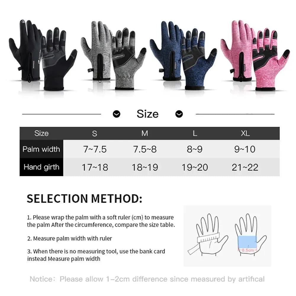 Touchscreen Waterproof Winter Cycling Gloves Full Finger Sports Riding Gloves Mountaineering & Camping - Trekker Essentials