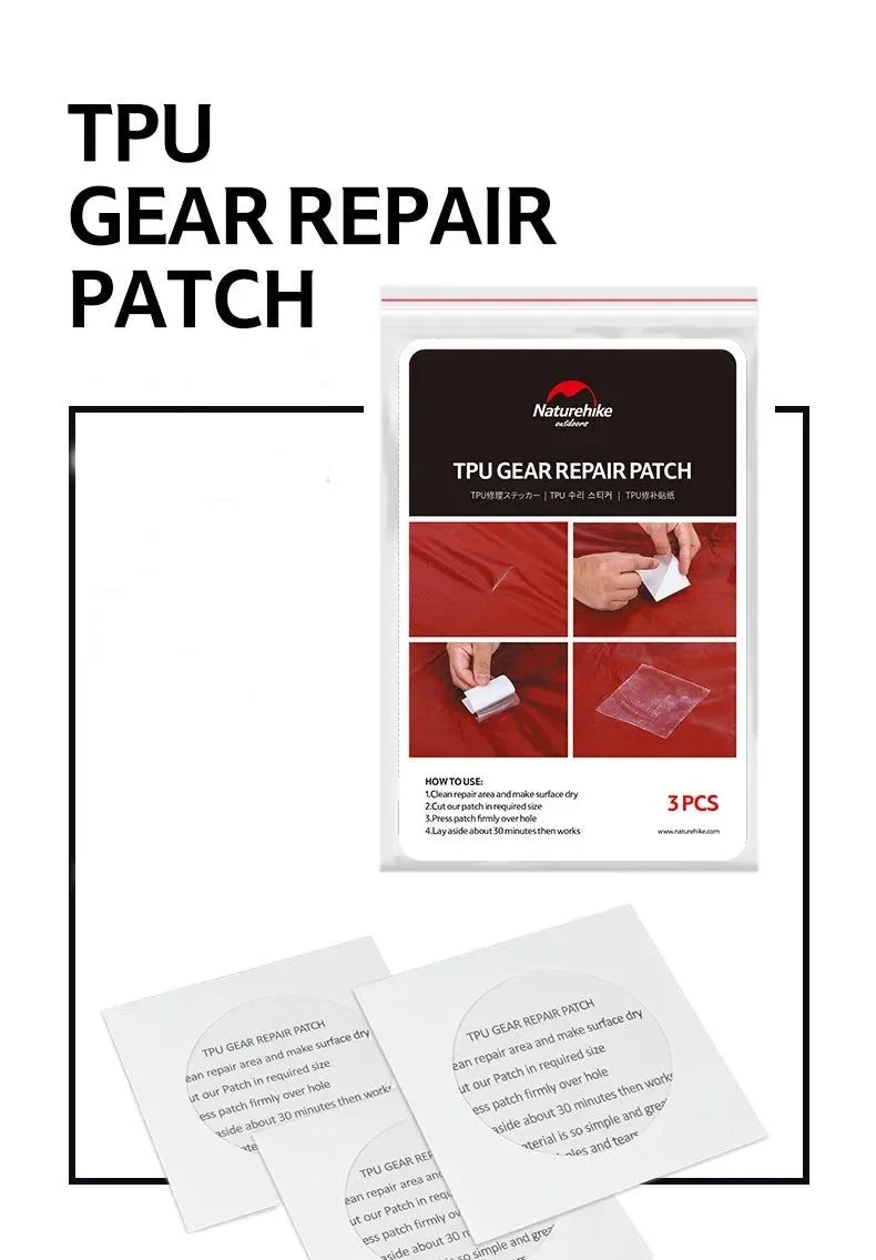TPU Gear Repair Patch 3pcs/lot - Waterproof Patch for Tent, Sleeping Bag, Mats - Essential Camping Accessories - Trekker Essentials