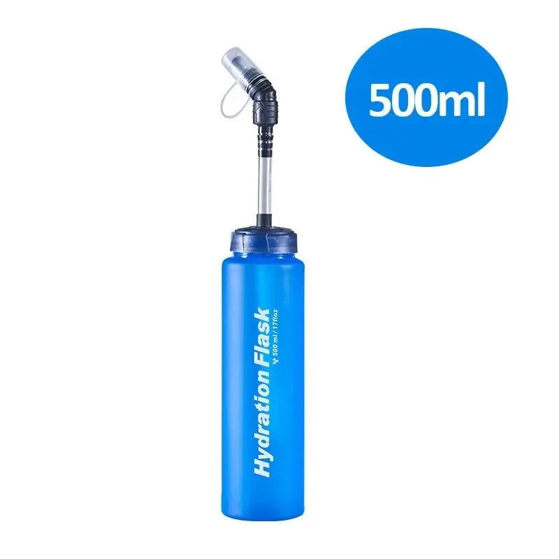 TPU Soft Flask Water Bottle: Ultralight Folding Collapsible Water Bottle for Running, Pack Waist Bag Vest - Trekker Essentials