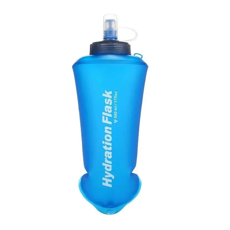 TPU Soft Flask Water Bottle: Ultralight Folding Collapsible Water Bottle for Running, Pack Waist Bag Vest - Trekker Essentials