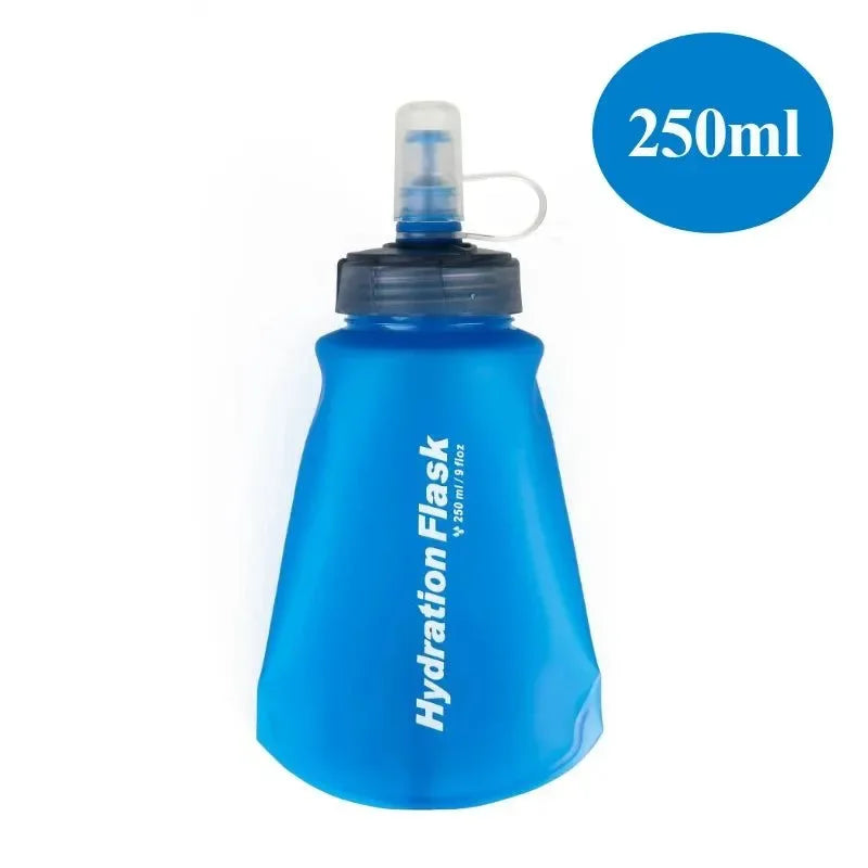 TPU Soft Flask Water Bottle: Ultralight Folding Collapsible Water Bottle for Running, Pack Waist Bag Vest - Trekker Essentials