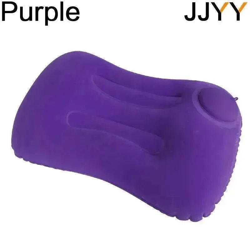 Travel Pillow Air Inflatable Airplane Car Pillows Folding Press Type Bed Neck Cushion - Trekker Essentials