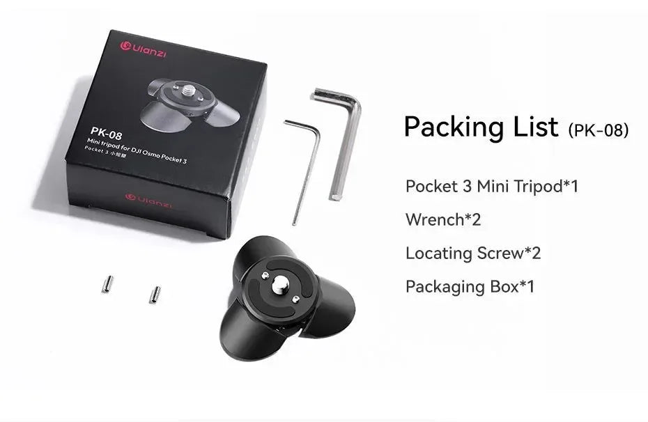 Ulanzi Pocket 3 Mini Tripod Kit for DJI Osmo Pocket 3 – PK-08 + PK-11 - Trekker Essentials