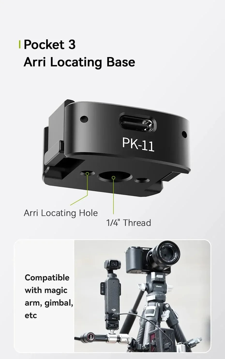 Ulanzi Pocket 3 Mini Tripod Kit for DJI Osmo Pocket 3 – PK-08 + PK-11 - Trekker Essentials
