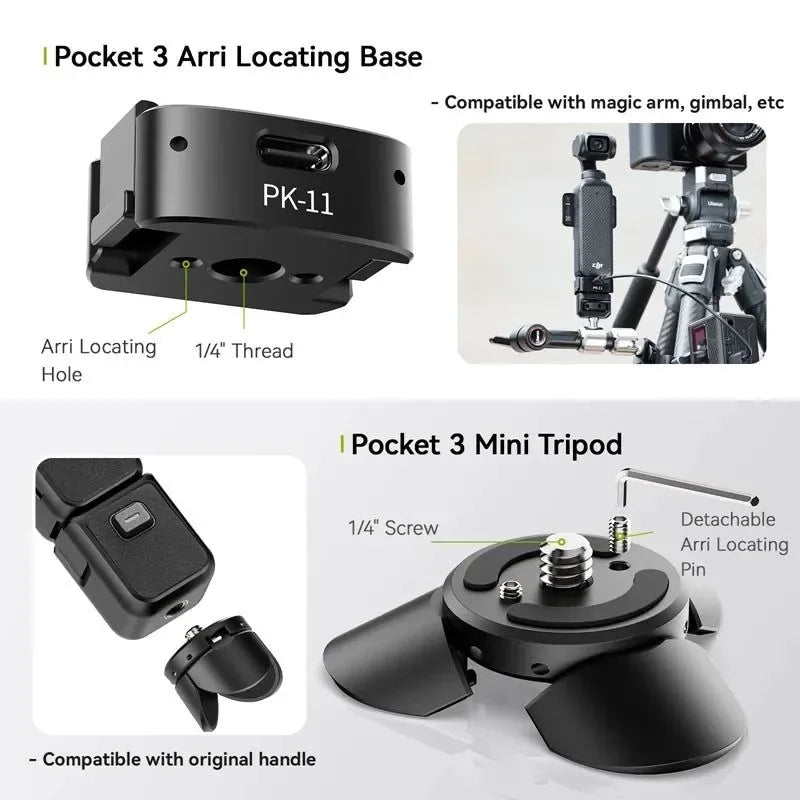 Ulanzi Pocket 3 Mini Tripod Kit for DJI Osmo Pocket 3 – PK-08 + PK-11 - Trekker Essentials