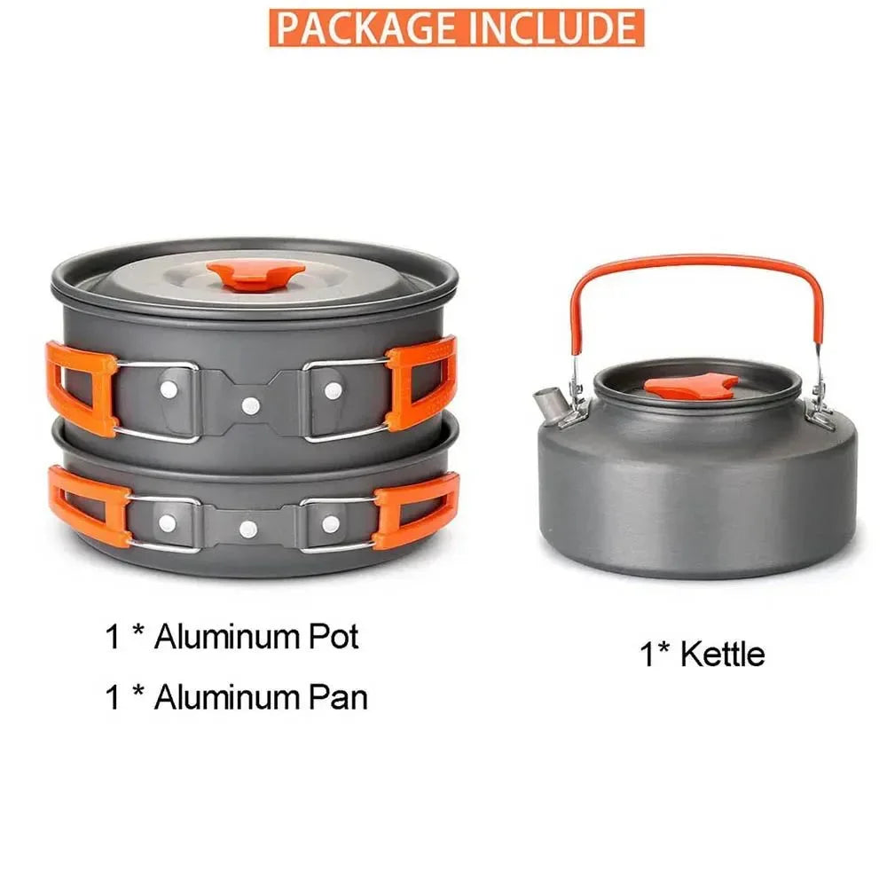 Ultimate Camping Cookware Set – Portable Outdoor Kitchen Kit with Pots, Burner, Utensils & BBQ Accessories - Trekker Essentials