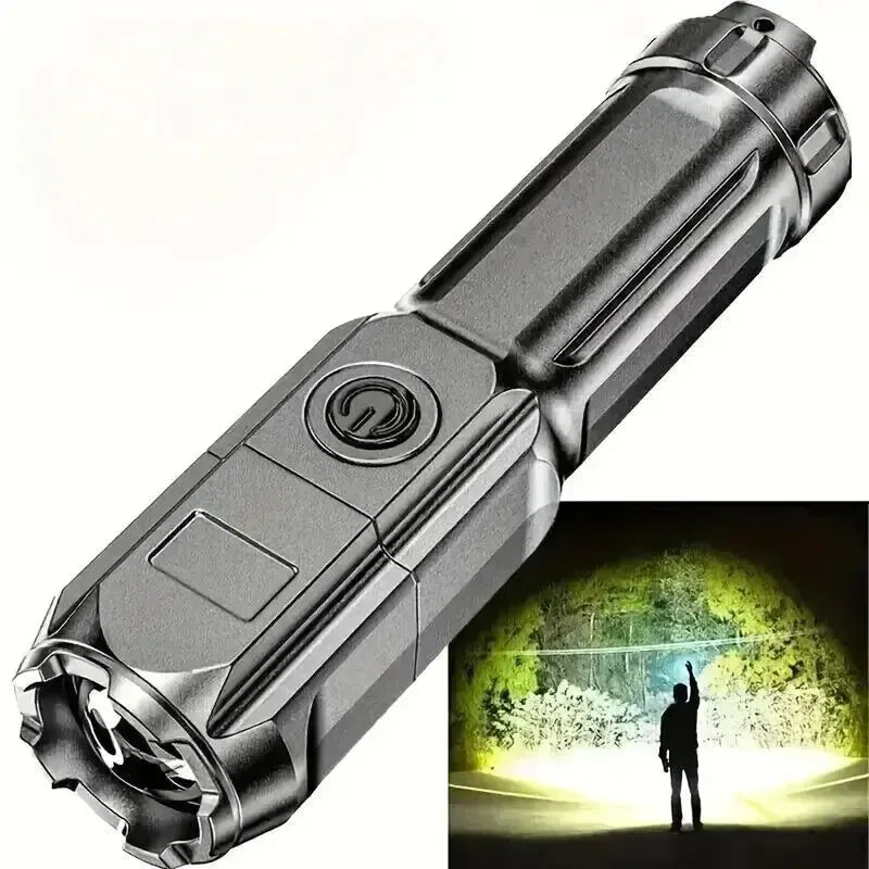 Ultra-Bright Rechargeable LED Flashlight – 100,000 Lumens USB Zoomable Tactical Light for Fishing, Hunting & Camping - Trekker Essentials