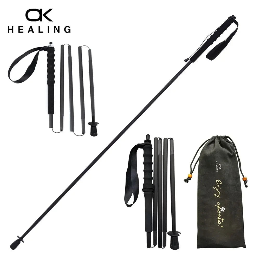Ultra Light Carbon Fiber Trekking Poles: Folding Hiking Sticks for Collapsible and Nordic Walking - Trekker Essentials