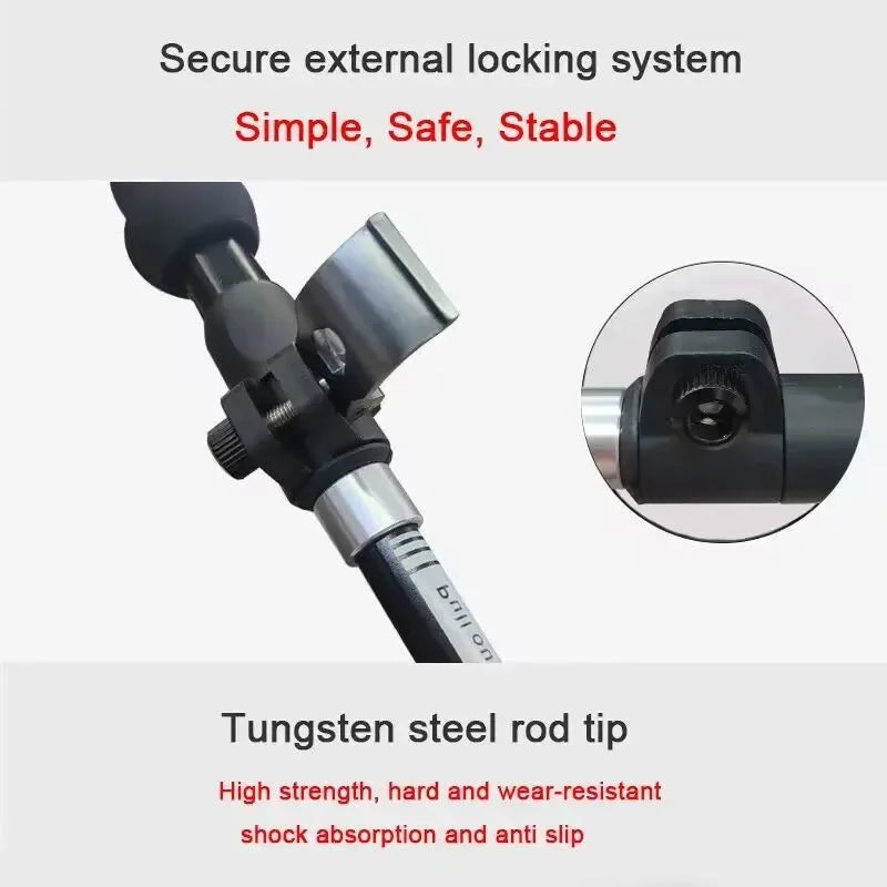 Ultra-light Telescopic Folding Trekking Pole: Carbon Fiber Walking Stick for Mountaineering - Trekker Essentials