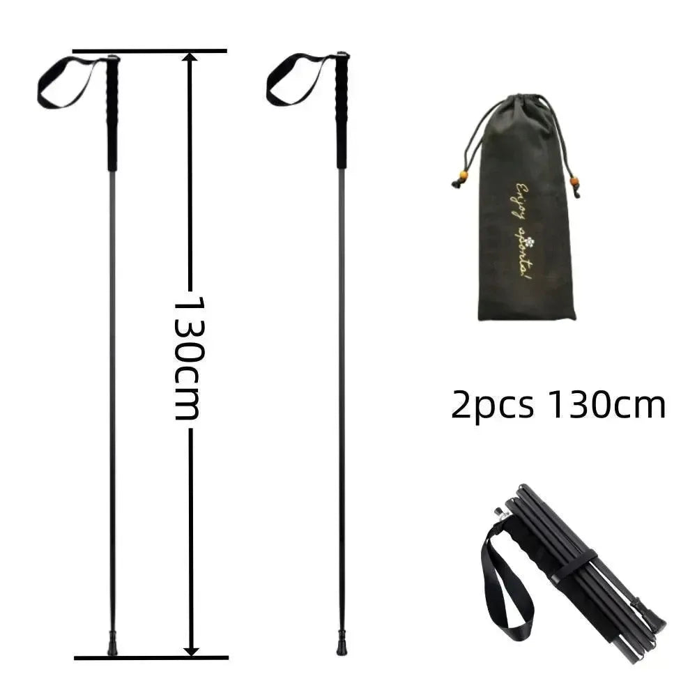 Ultra Lightweight Foldable Carbon Fiber Trekking Poles: Hiking and Walking Sticks for Mountain Climbing - Trekker Essentials