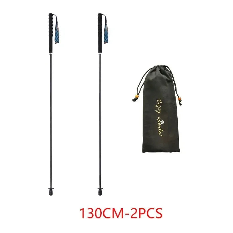 Ultra Lightweight Foldable Carbon Fiber Trekking Poles: Hiking and Walking Sticks for Mountain Climbing - Trekker Essentials