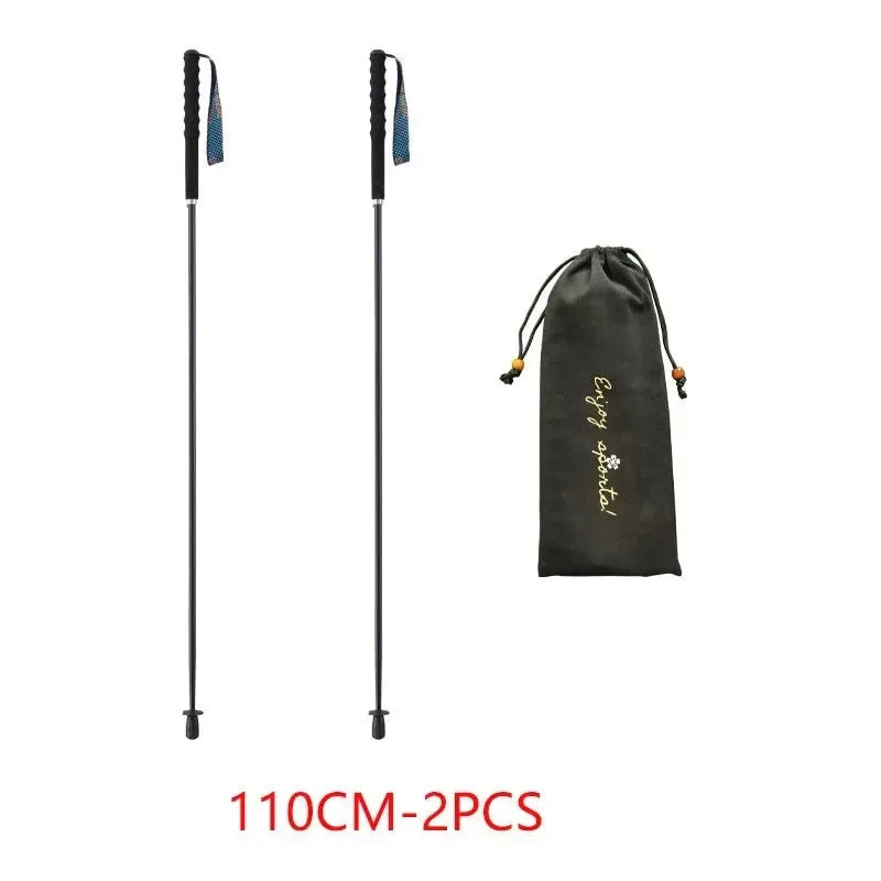 Ultra Lightweight Foldable Carbon Fiber Trekking Poles: Hiking and Walking Sticks for Mountain Climbing - Trekker Essentials
