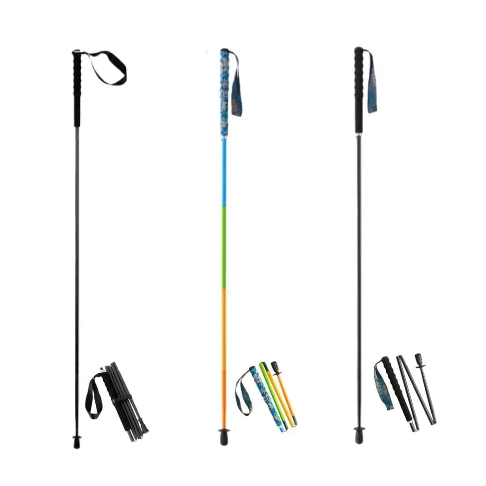 Ultra Lightweight Foldable Carbon Fiber Trekking Poles: Hiking and Walking Sticks for Mountain Climbing - Trekker Essentials