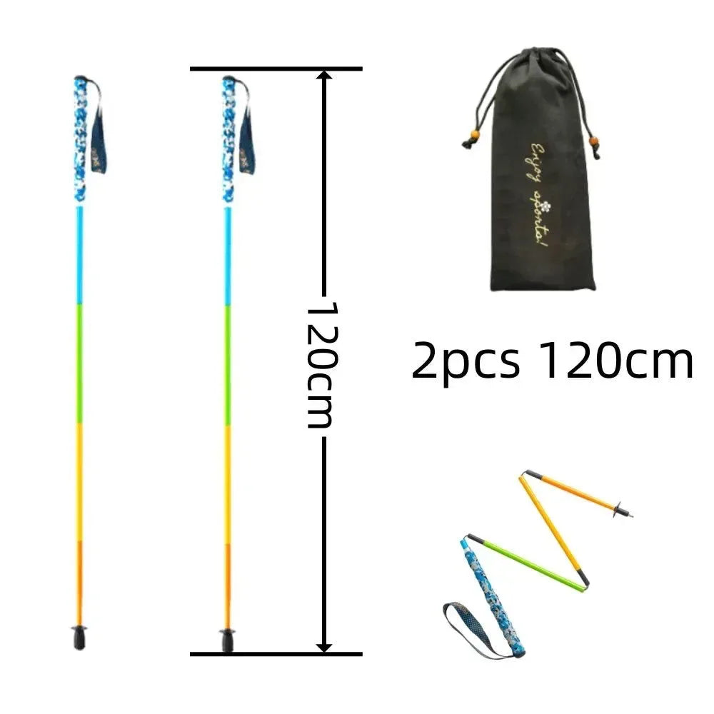 Ultra Lightweight Foldable Carbon Fiber Trekking Poles: Hiking and Walking Sticks for Mountain Climbing - Trekker Essentials