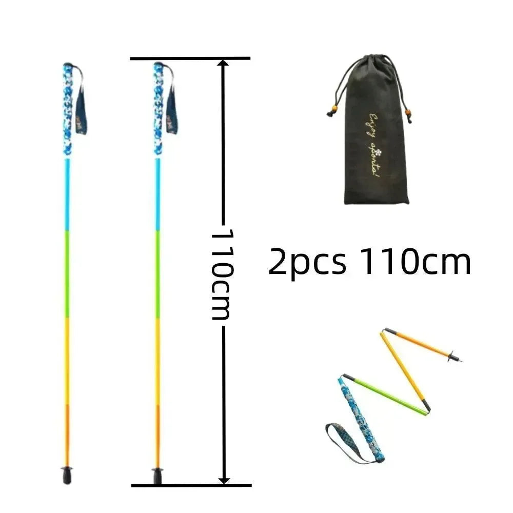 Ultra Lightweight Foldable Carbon Fiber Trekking Poles: Hiking and Walking Sticks for Mountain Climbing - Trekker Essentials