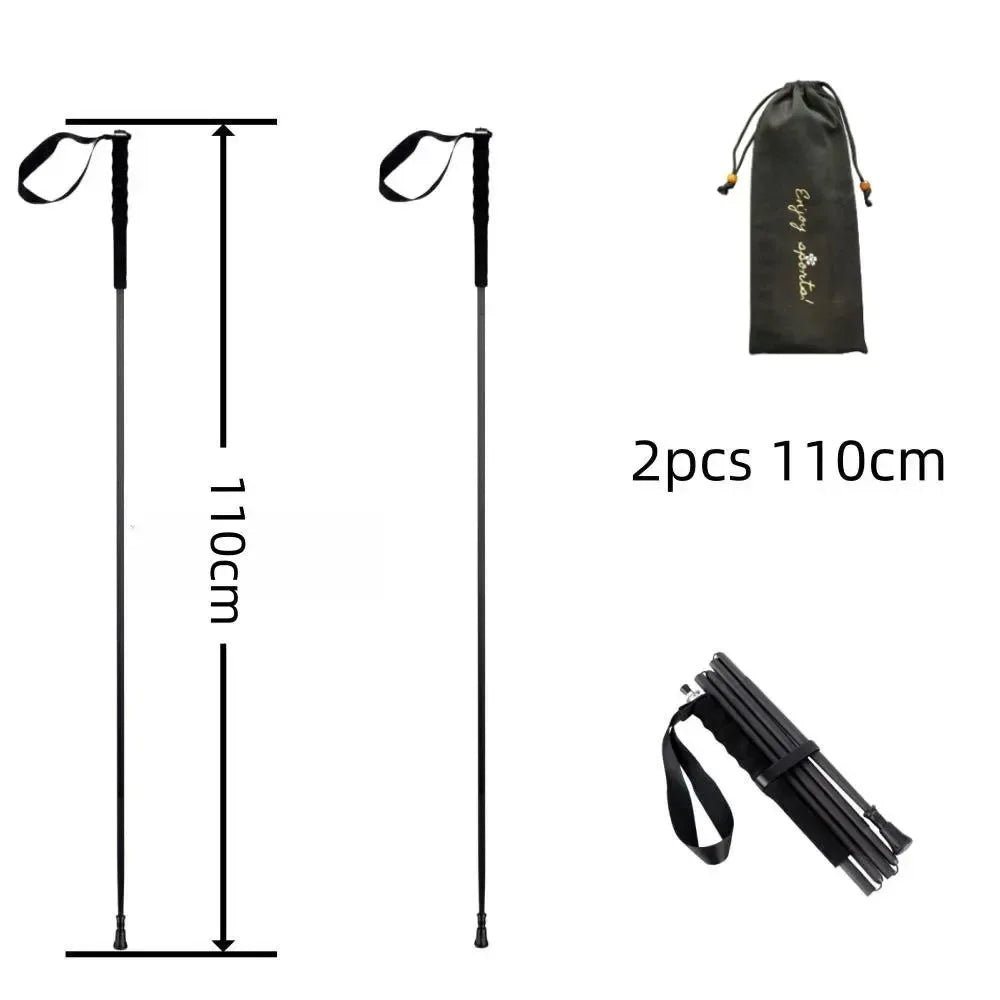Ultra Lightweight Foldable Carbon Fiber Trekking Poles: Hiking and Walking Sticks for Mountain Climbing - Trekker Essentials
