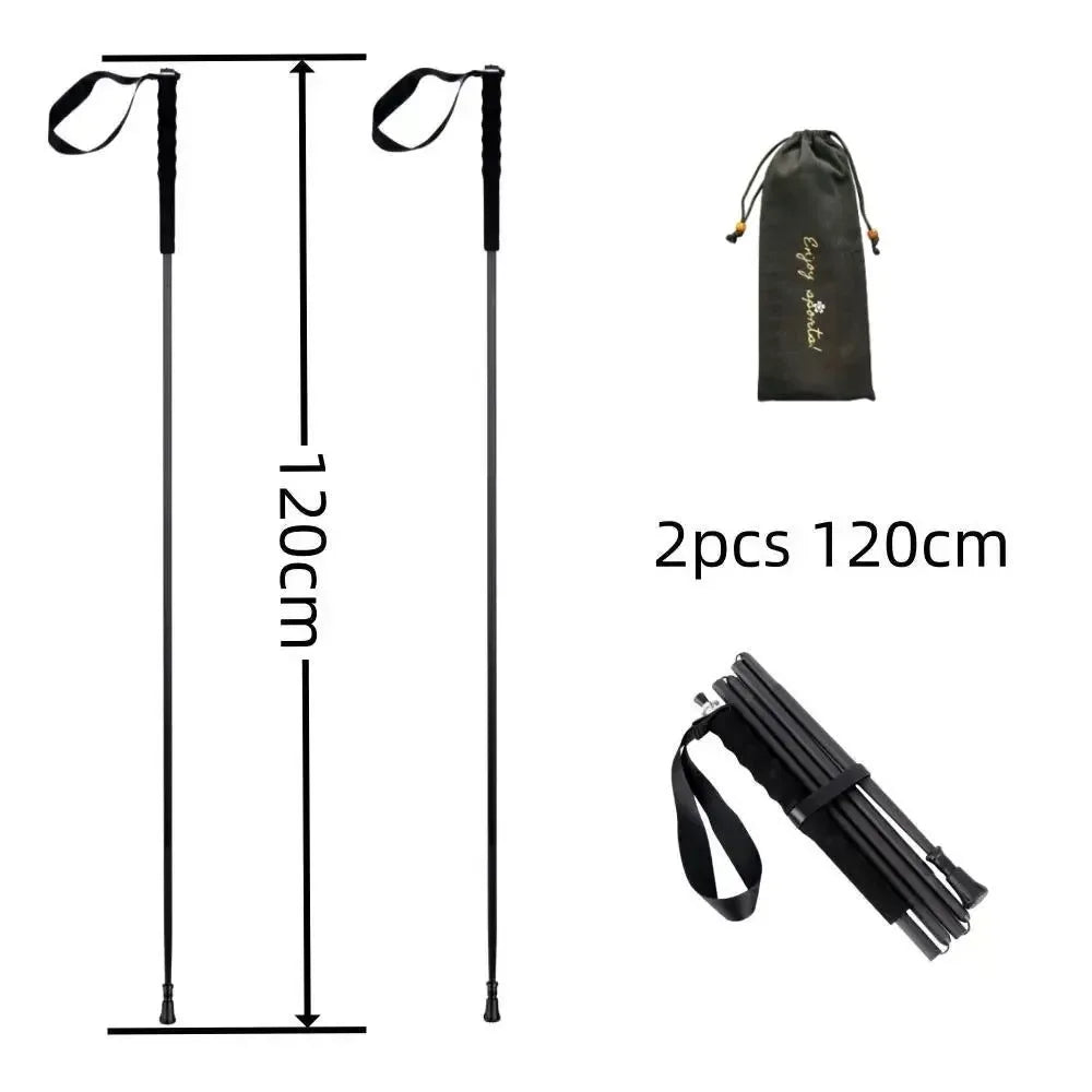 Ultra Lightweight Foldable Carbon Fiber Trekking Poles: Hiking and Walking Sticks for Mountain Climbing - Trekker Essentials