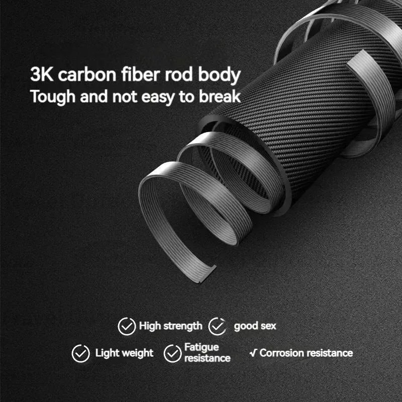 Ultralight 3K Carbon Fiber Telescopic Hiking Stick: 3-Section Trekking Pole for Outdoor Climbing - Trekker Essentials