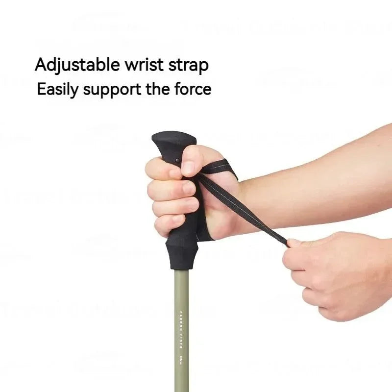 Ultralight 3K Carbon Fiber Telescopic Hiking Stick: 3-Section Trekking Pole for Outdoor Climbing - Trekker Essentials