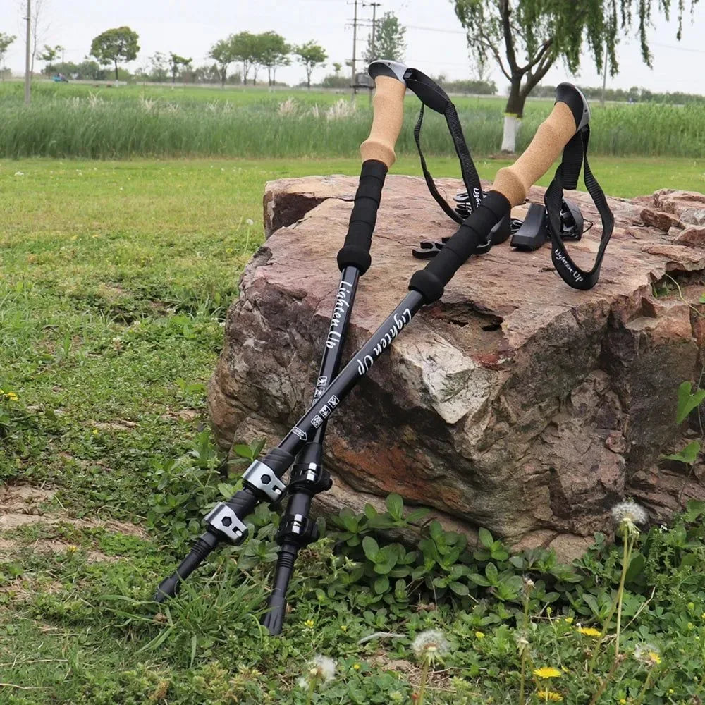 Ultralight Adjustable Aluminum Alloy Trekking Poles - Nordic Walking Sticks for Hiking - Trekker Essentials