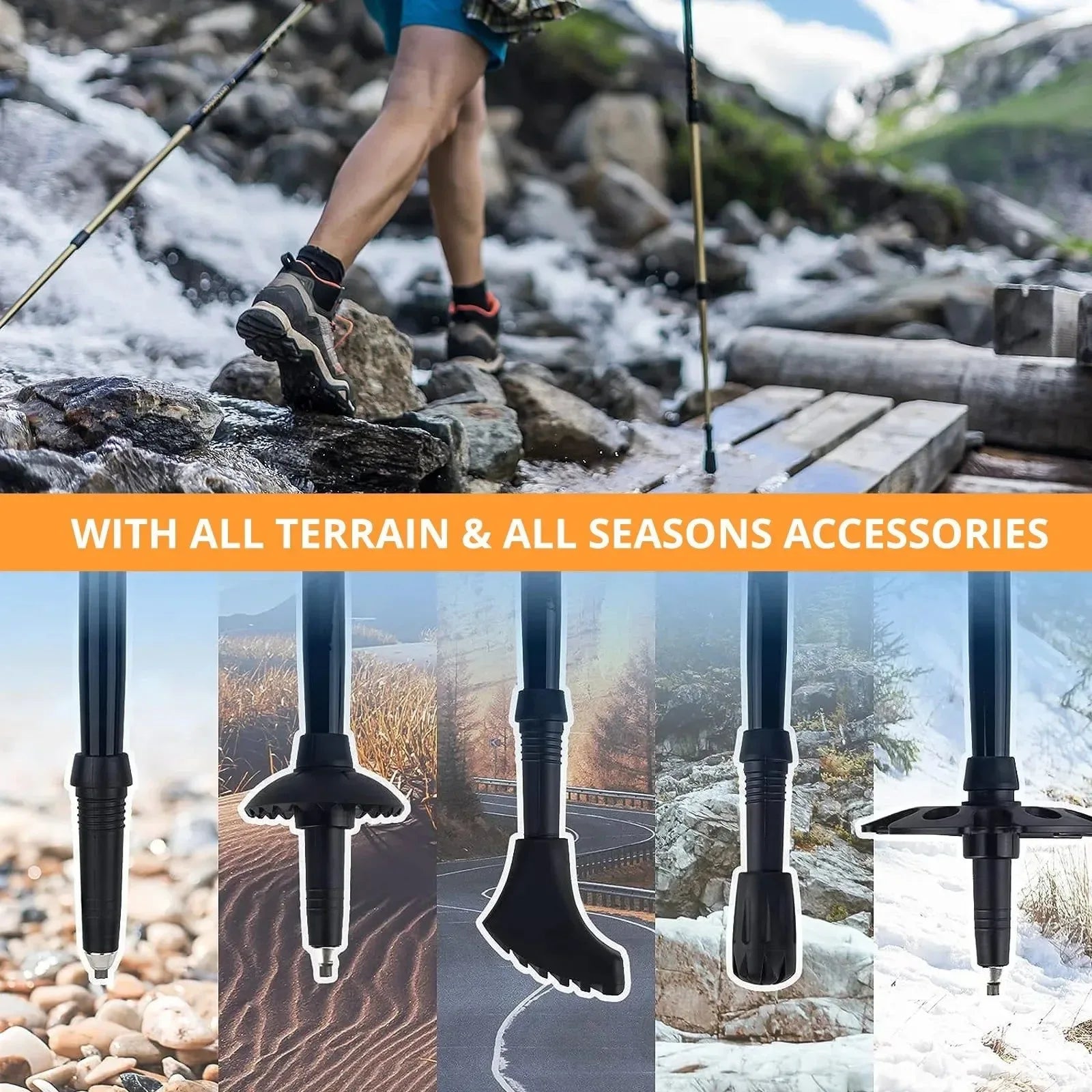 Ultralight Adjustable Aluminum Alloy Trekking Poles - Nordic Walking Sticks for Hiking - Trekker Essentials