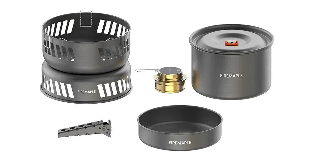 Ultralight Camping Cookware Set with Gas Burner – 5+ Person Aluminum Alloy Pot System for Hiking, Backpacking & Picnics - Trekker Essentials