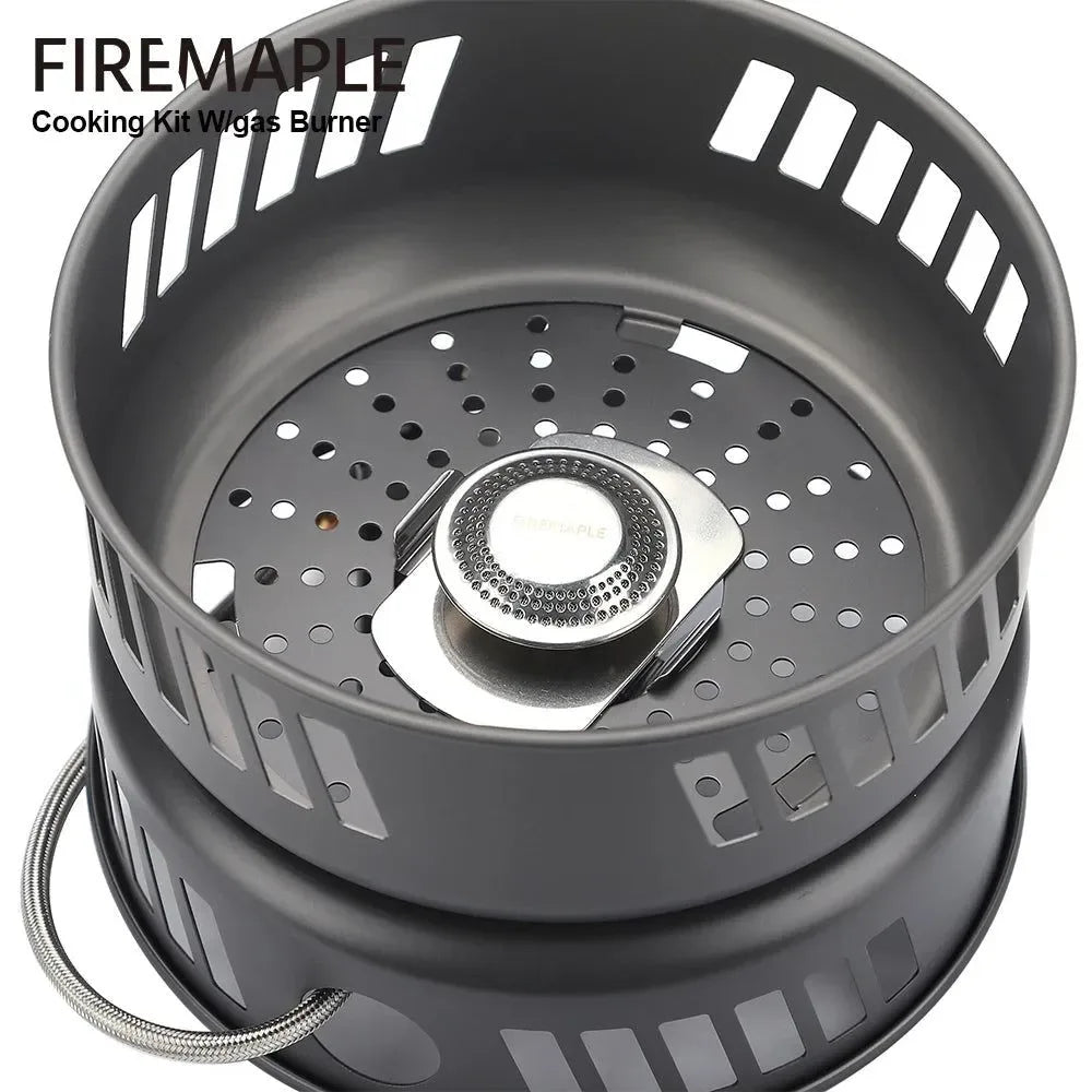 Ultralight Camping Cookware Set with Gas Burner – 5+ Person Aluminum Alloy Pot System for Hiking, Backpacking & Picnics - Trekker Essentials