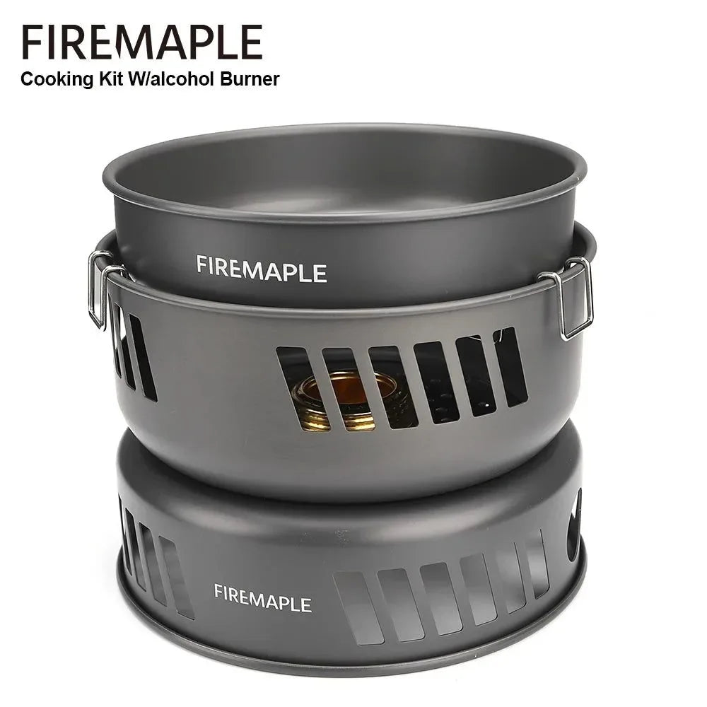 Ultralight Camping Cookware Set with Gas Burner – 5+ Person Aluminum Alloy Pot System for Hiking, Backpacking & Picnics - Trekker Essentials