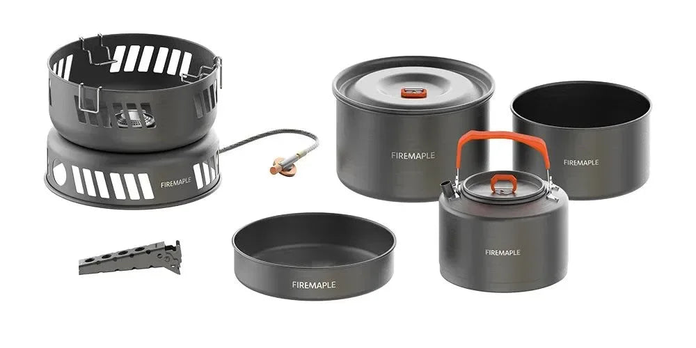 Ultralight Camping Cookware Set with Gas Burner – 5+ Person Aluminum Alloy Pot System for Hiking, Backpacking & Picnics - Trekker Essentials